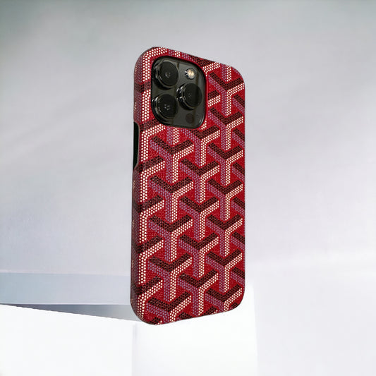 iPhone dark red luxury phone case