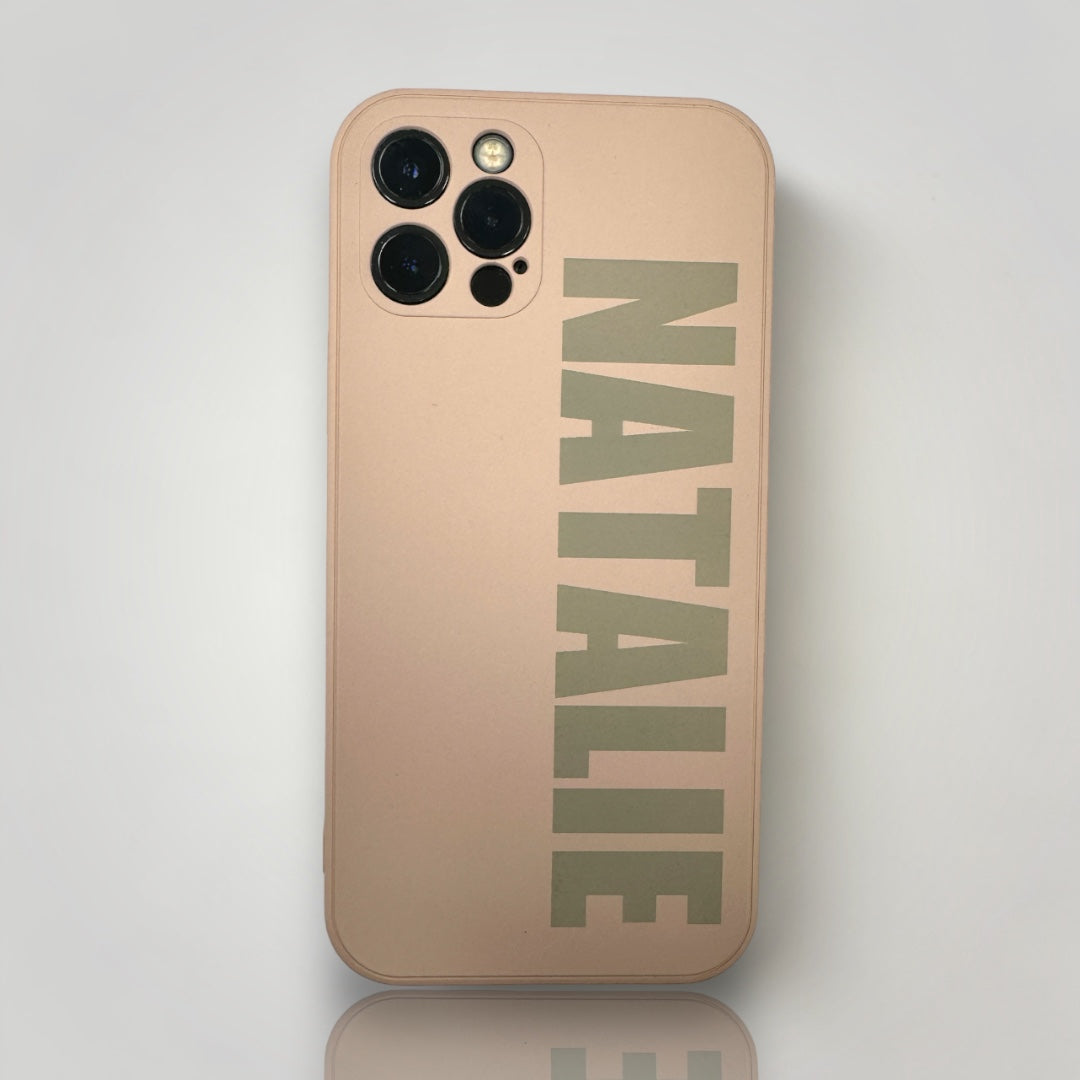 iPhone Personalised Design Case - Large Font Peach