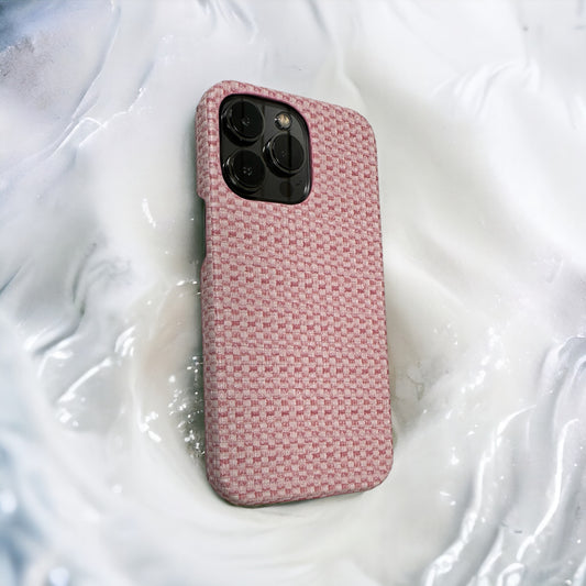 iPhone pink rattan case