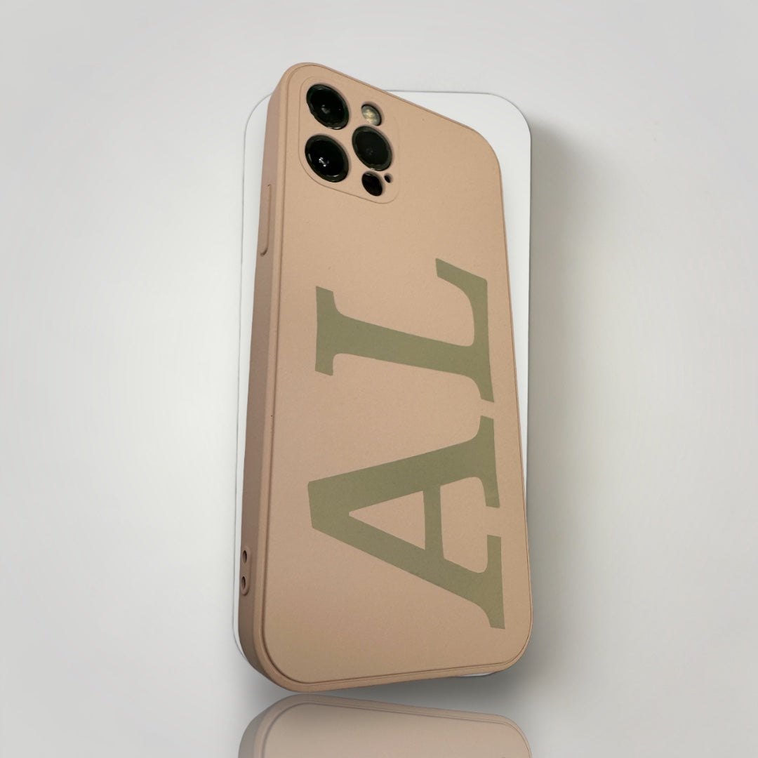 iPhone Personalised Design Case - Large Initials Peach