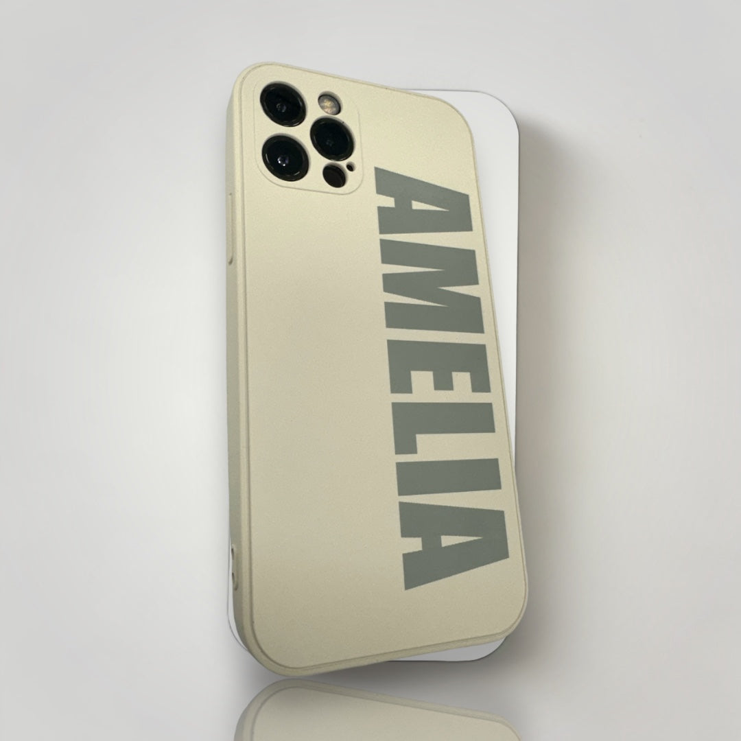 iPhone Personalised Design Case - Large Font Beige