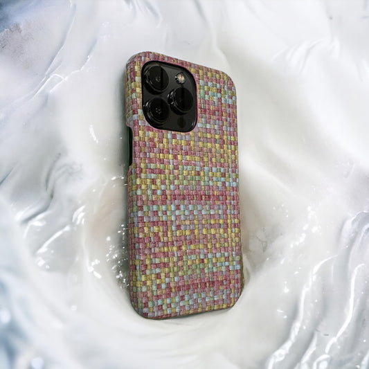 iPhone rainbow colour rattan case