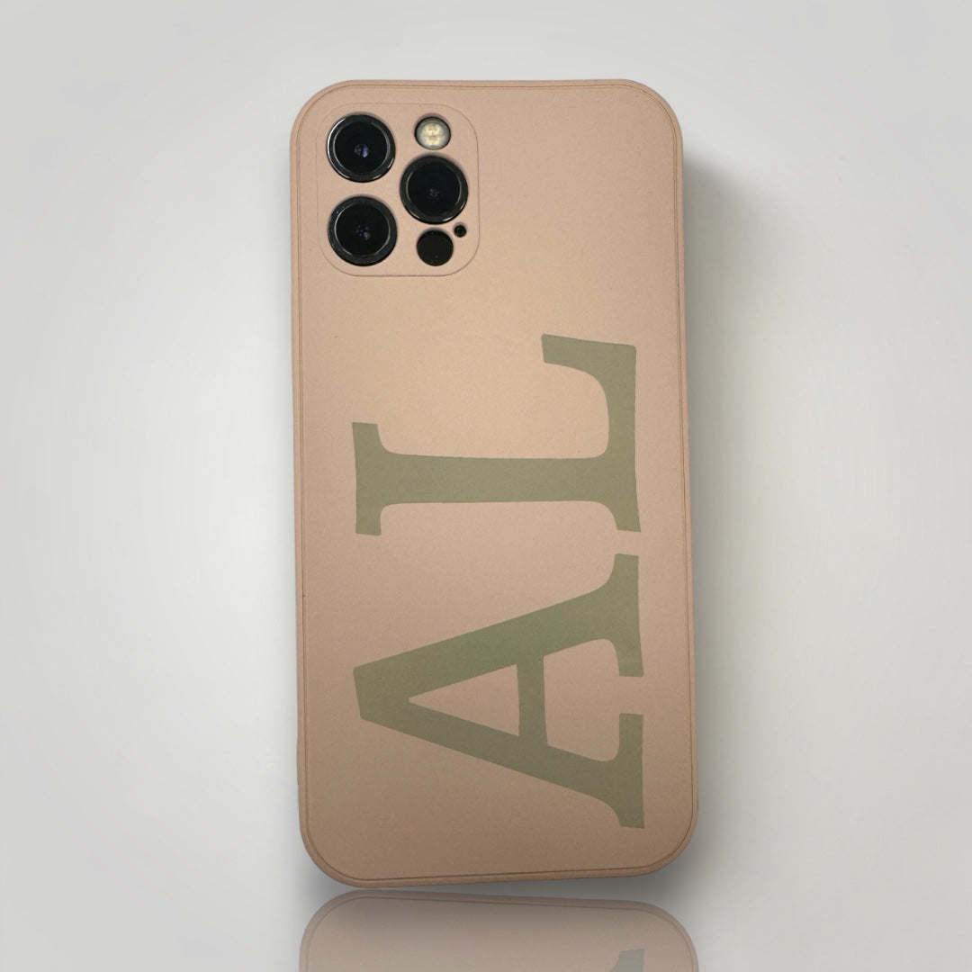 iPhone Personalised Design Case - Large Initials Peach