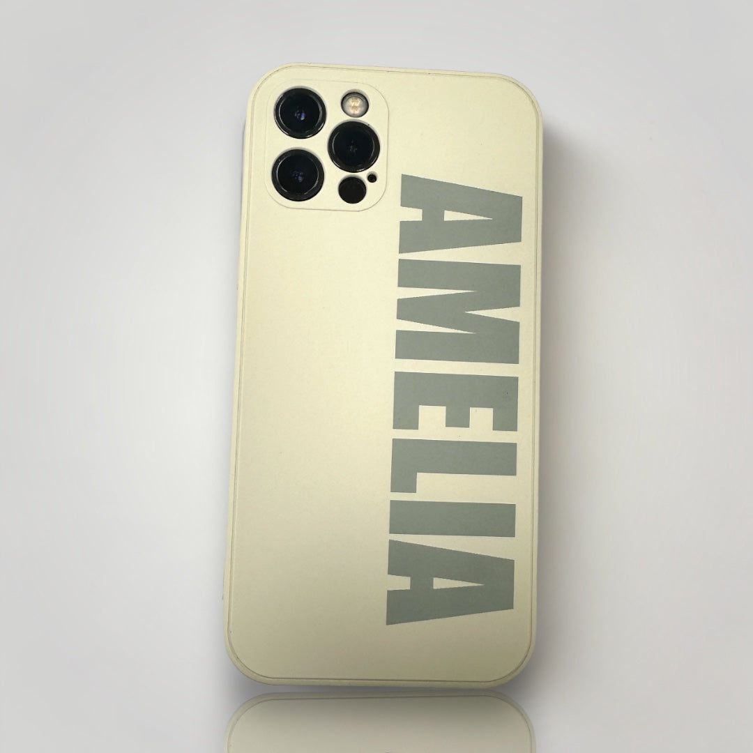 iPhone Personalised Design Case - Large Font Beige