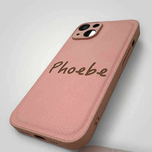 iPhone Leather Case - Personalised Pink