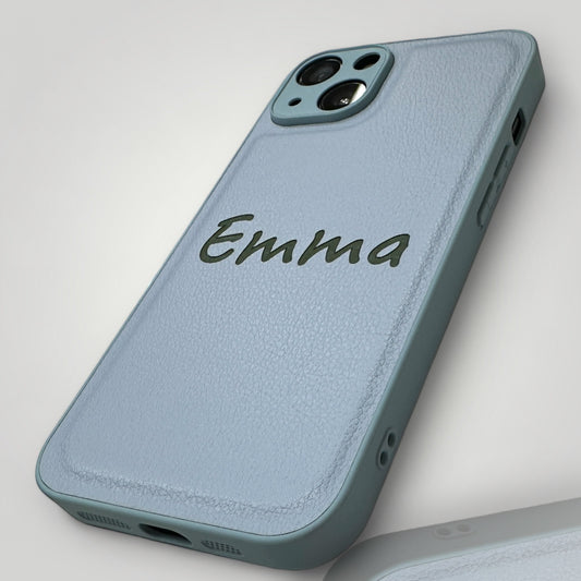 iPhone Leather Case - Personalised Blue