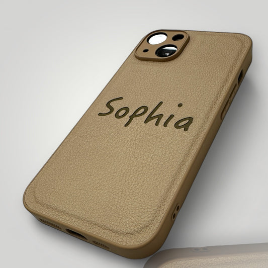 iPhone Leather Case - Personalised Brown