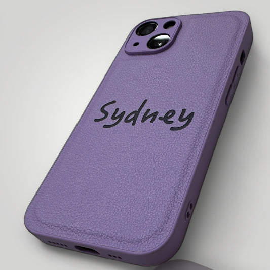 iPhone Leather Case - Personalised Purple